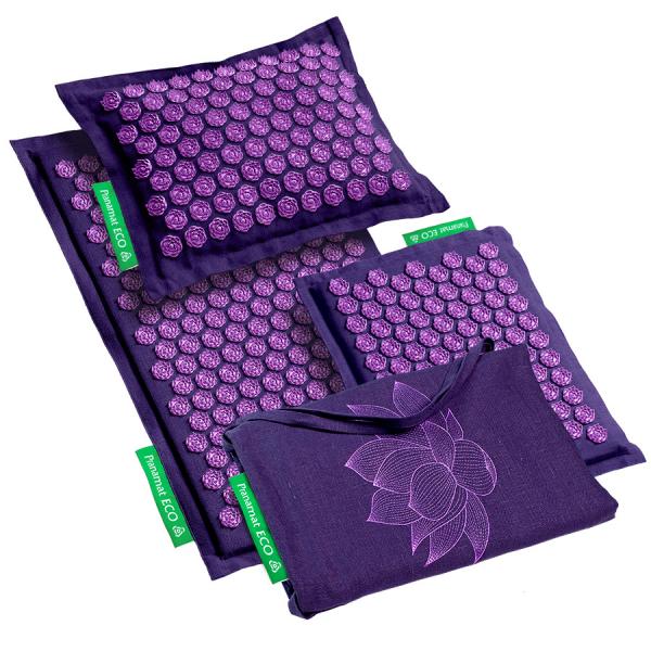 Pranamat ECO Set (Matte + Kissen + Mini + XL Tasche) Violett & Violett